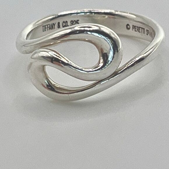 Tiffany & Co Vintage Elsa Peretti Open Wave Ring - Silver - sz 6.5 - Picture 7 of 11